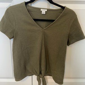 J. Crew Tie Front Top